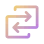 Icon showing three vertically stacked cubes in a gradient of orange and purple hues.